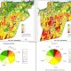 Application of PESERA using indicators related to land management practices for assessing soil erosion rates (left: existing conditions; right: no-tillage, application of herbicides)