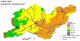 Aridity Index in the Guadalentín defined as the ratio between mean annual rainfall and potential evapotranspiration (UNESCO, 1979), in the period 1971-2000. The station data used for this map were provided by the Instituto Nacional de Meteorología.