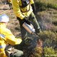 Forest fire-fighters testing the equipment before the prescribed fire. © Hans de Herder, 2009